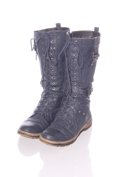 MAHER - Navy fleece lined combat boot! 40