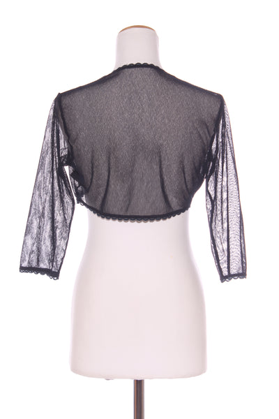 ANNAH S (NZ) Lace trim navy mesh shrug! 12