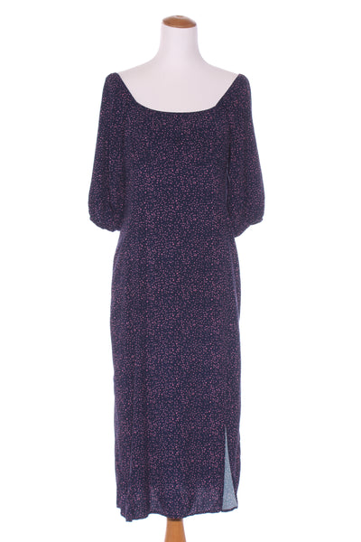 GLOSS - Tilly bust midi dress - Navy/pink print! 10