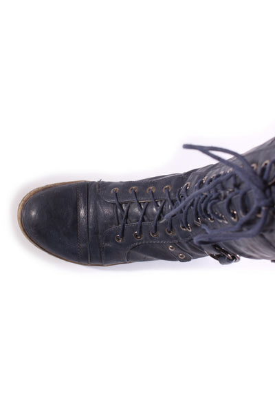 MAHER - Navy fleece lined combat boot! 40