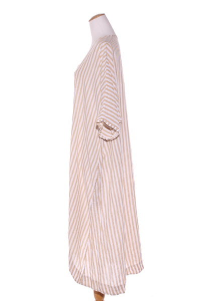 THE TAILOR & HIS LOVER - Dipped hem linen stripe dress! 10-12