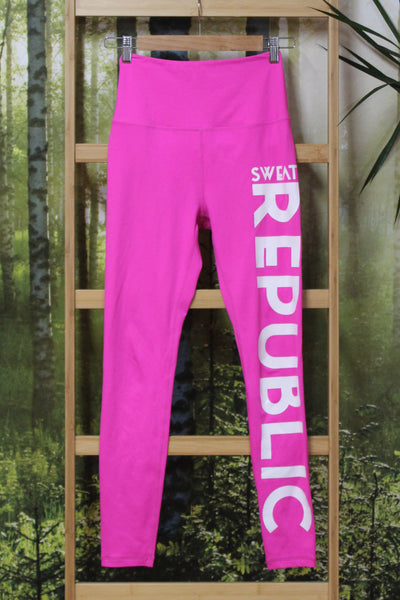SWEAT REPUBLIC - Pink logo print legging! 10