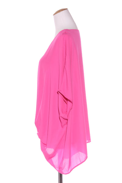 HALO & HAZARD - V neck pink gathered front top! 16