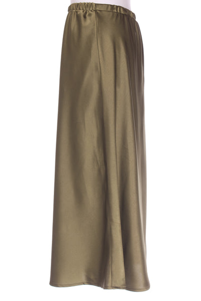 THE EDIT (NZ) Olive satin bias slip skirt! 10