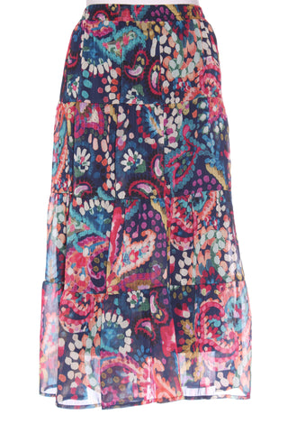 STUDIO 12 - Colourful print tiered midi skirt! 10