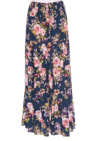 NEW U COLLECTION (BN) Navy floral maxi skirt! 8-10