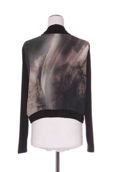 STORM - Silk print panel light viscose drape jacket! 12