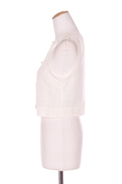 AJE - Linen blend gold button crop vest! 8