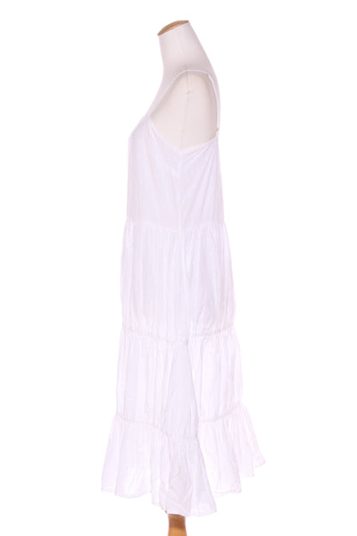 REMAIN - Tufted white cotton Yasmin midi dress! 8-10