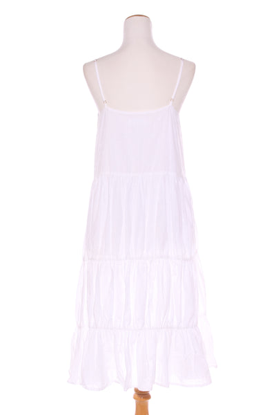 REMAIN - Tufted white cotton Yasmin midi dress! 8-10