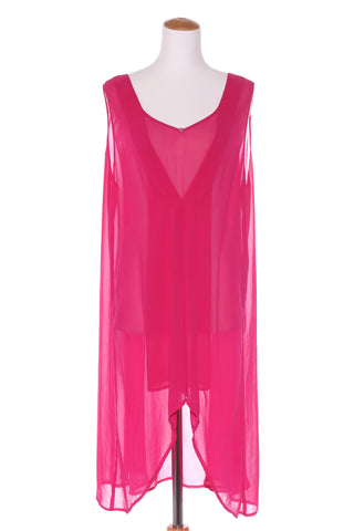 TCD (NZ) Pink chiffon pin-tuck tunic! 20-24