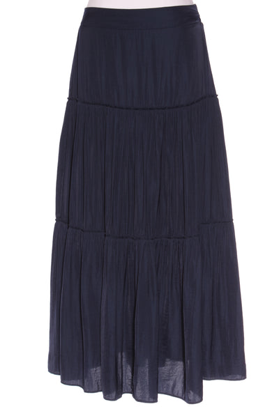 WHISTLE - Crushed satin tiered maxi skirt - Navy! 12