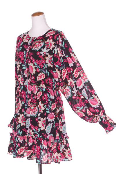 CHARLO "Fair" black floral dress! 12