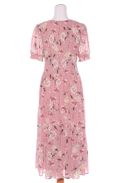LEONI - S/S shirred Phoenix dress - Pink floral! 14