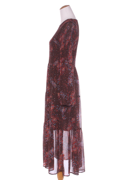 MINKPINK - Maroon floral shirred maxi dress! 12-14