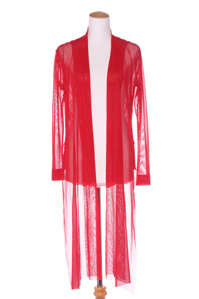ANNAH S (NZ) Red mesh layering cardi! 10-12