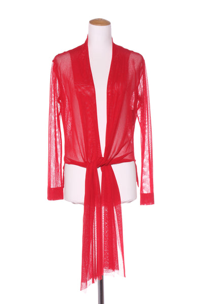 ANNAH S (NZ) Red mesh layering cardi! 10-12