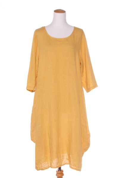 TALIA BENSON (ITA) Mustard linen dress! 16
