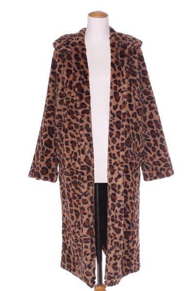 NO BRAND - Leopard plush faux fur coat! 14-16
