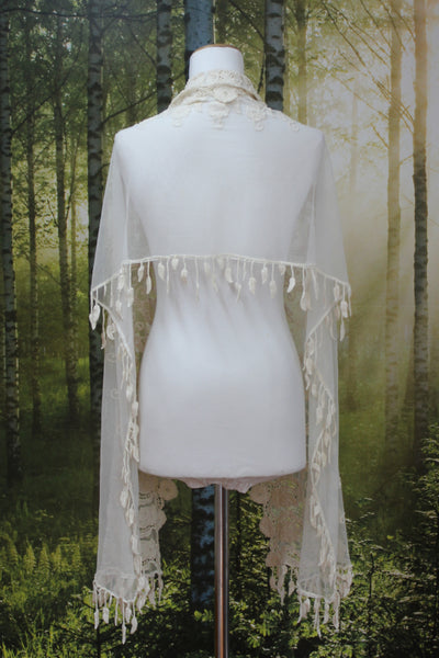 Gorgeous lace detail mesh shawl/scarf!