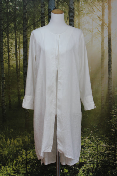 EVA'S SUNDAY - Embroidered back panel linen duster! 10-14