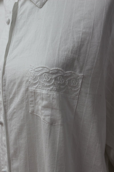 LOVE TO LOUNGE - Self stripe white cotton shirt! 16