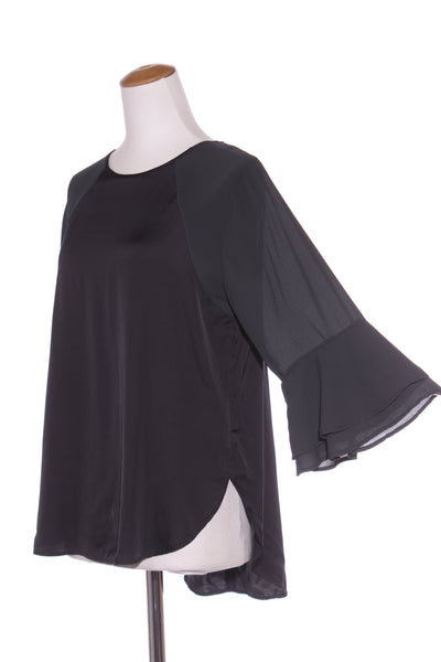 BLAK LUXE (NZ) Satin panel flute sleeve blouse! 12