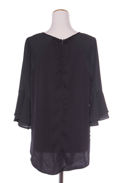 BLAK LUXE (NZ) Satin panel flute sleeve blouse! 12