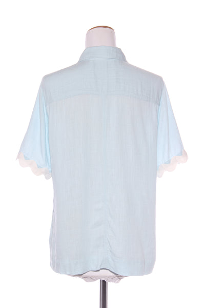 JUST JEANS - Scalloped trim linen blend shirt! 12