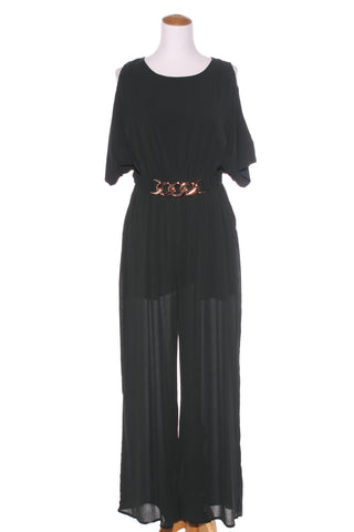 PAGANI - Forest green gold buckle crepe jumpsuit! 14