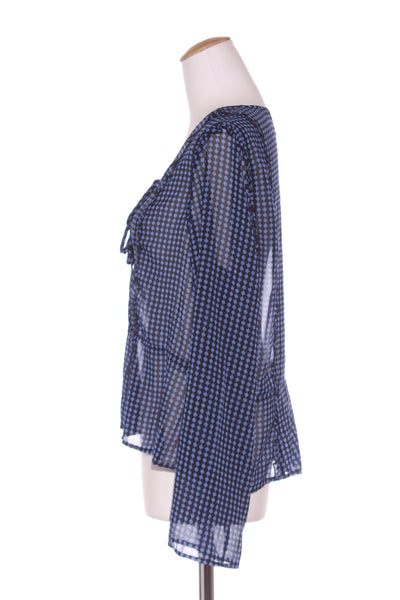 MINERAL (LN) Jester print ruffle trim blouse! 16-18