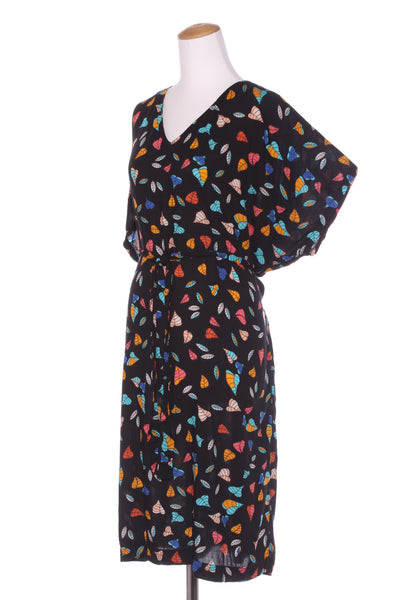 R REYNOLDS (NZ) Colourful leaf print dress! 14-16