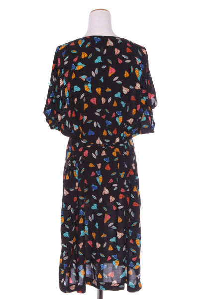 R REYNOLDS (NZ) Colourful leaf print dress! 14-16