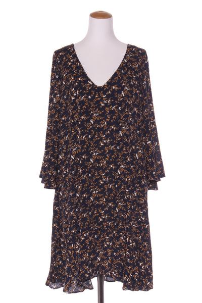 HUMIDITY (BN) Navy floral  flare sleeve dress! 12