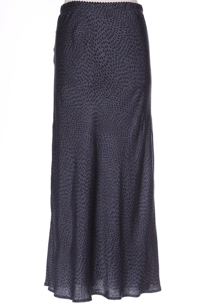 SILLS (NZ) Viscose satin maxi skirt - Rainspot print! 10