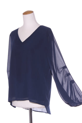 AUGUSTINE - Navy billow pleat sleeve top! 12