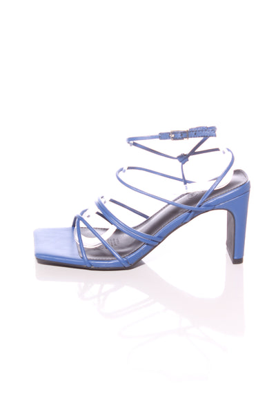 RUBI (LN) Tubular strappy blue heels! 40