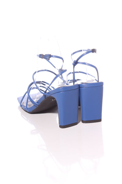 RUBI (LN) Tubular strappy blue heels! 40