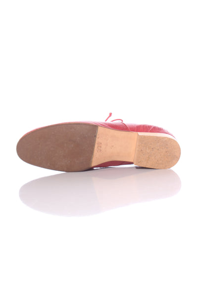 MINNIE COOPER (NZ) Red croc embossed leather shoes! 8.5