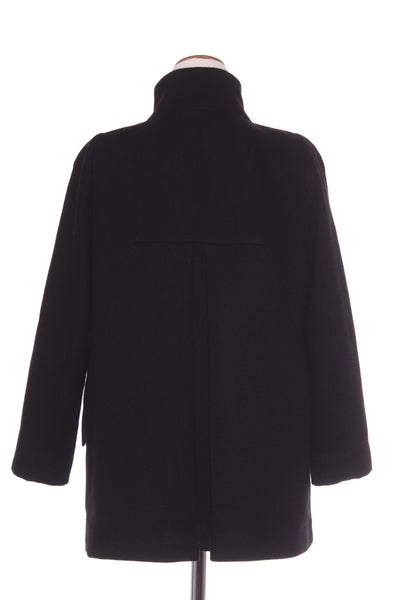 CUE (AU) Structured wool blend funnel neck jacket! 12