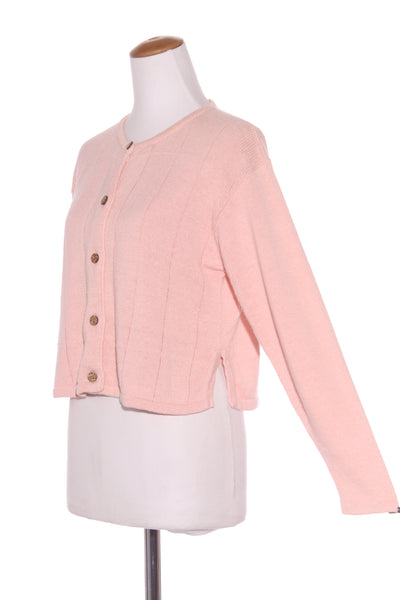 MORGAN SPENCER - Vintage ramie/patterned knit cardi! 10-12