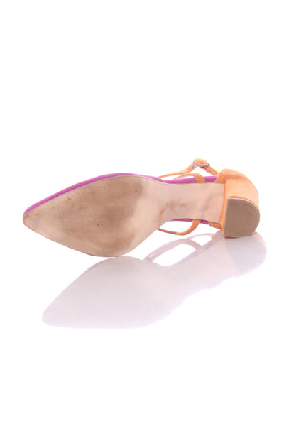 AELIA - Purple + orange leather heels! 39
