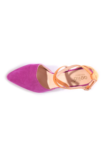 AELIA - Purple + orange leather heels! 39