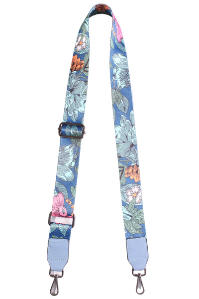 Blue floral adjustable bag strap!