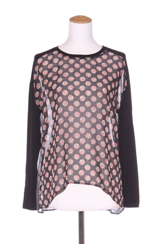 KETZ-KE - Chiffon print panel L/S top! 8-10