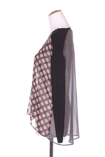 KETZ-KE - Chiffon print panel L/S top! 8-10