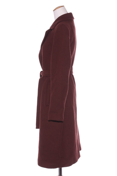 MAX - Wool blend belted coat - Rich choc brown! 14