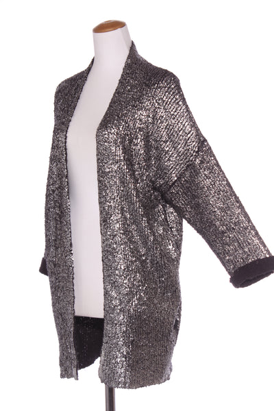 MOOCHI - Silver foil wool blend knit cardi! 10-14