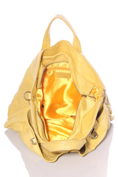 SABINA - X Large yellow leather bag!