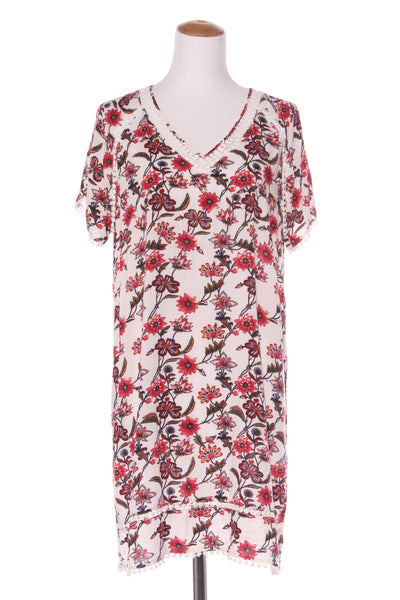 LEMON TREE - Red floral print viscose dress! 14
